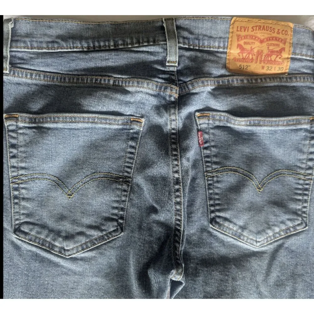 Levi's 512 Slim Taper Jeans Mens 32x29 Blue Waterless Stretch Denim